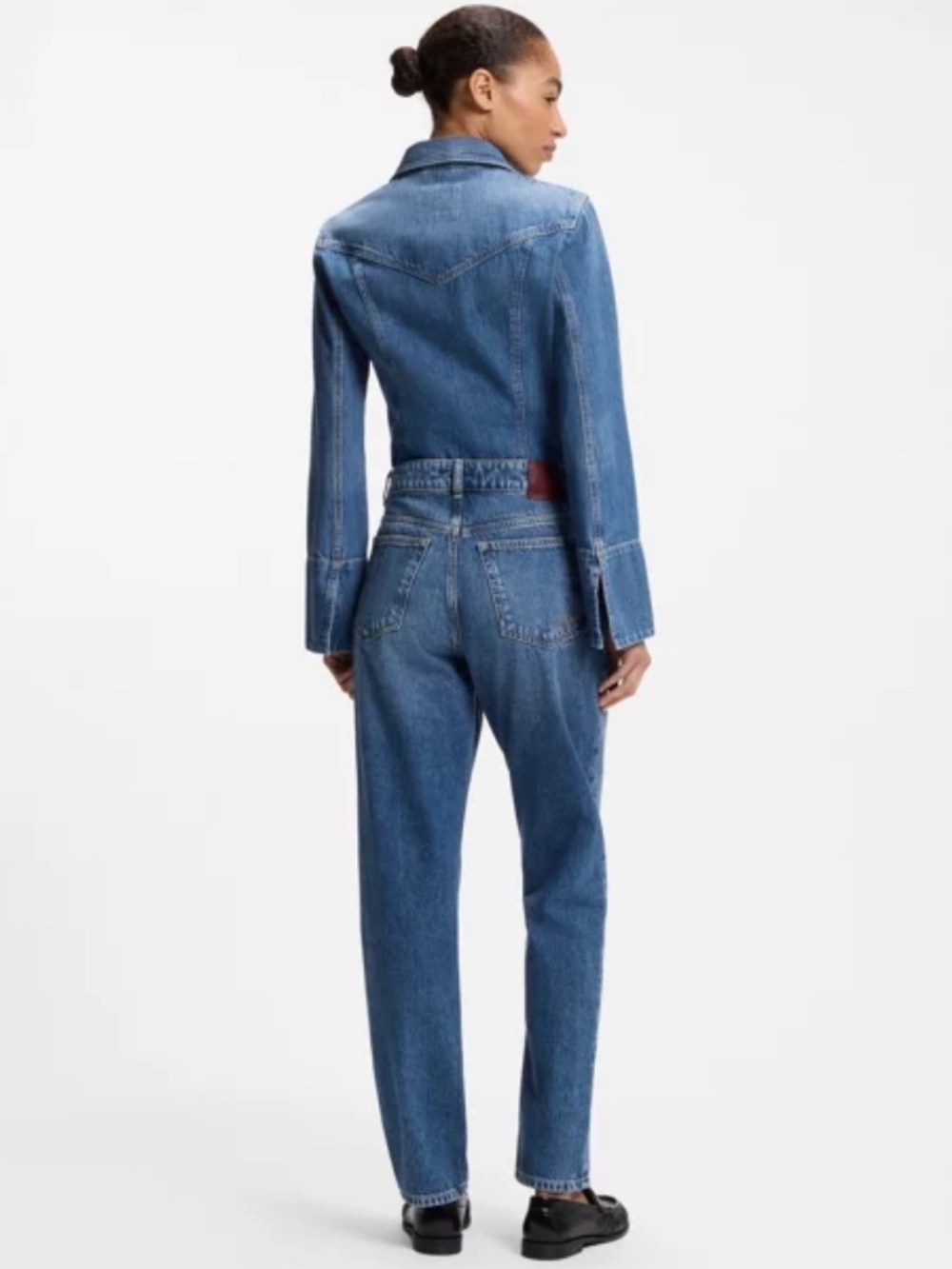 HUGO BOSS Stretch Blue Denim Jeans with Contrast Stitching Black Label